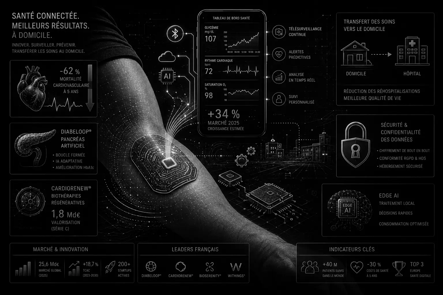 Patch médical intelligent et application de santé